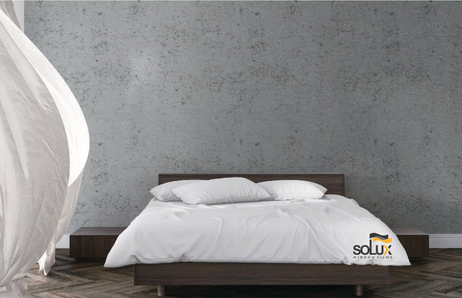 Thi công phim nội thất họa tiết vân bê tông Solux NRC 552