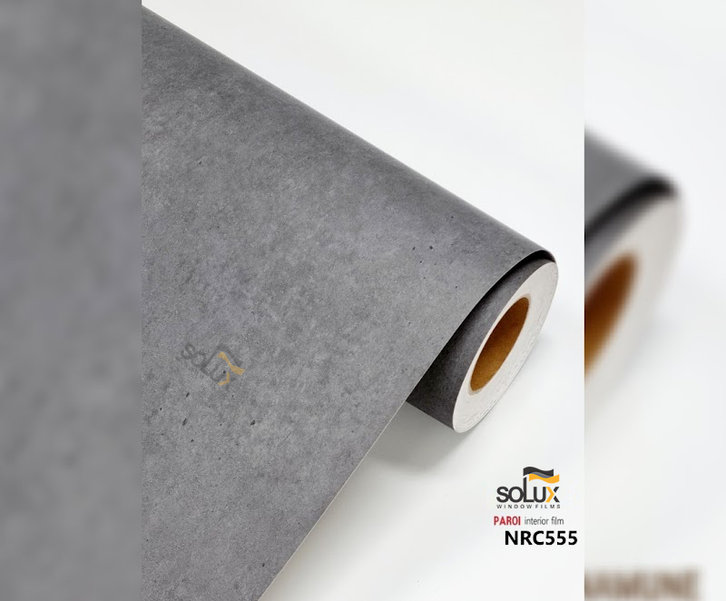 Solux NRC 555 – Phim nội thất họa tiết bê tông màu xám đen
