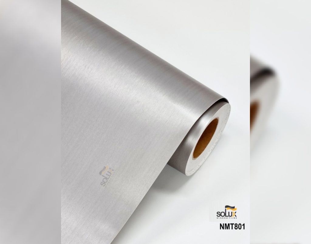 Solux NMT 801 – Film nội thất họa tiết vân xước kim loại màu ghi