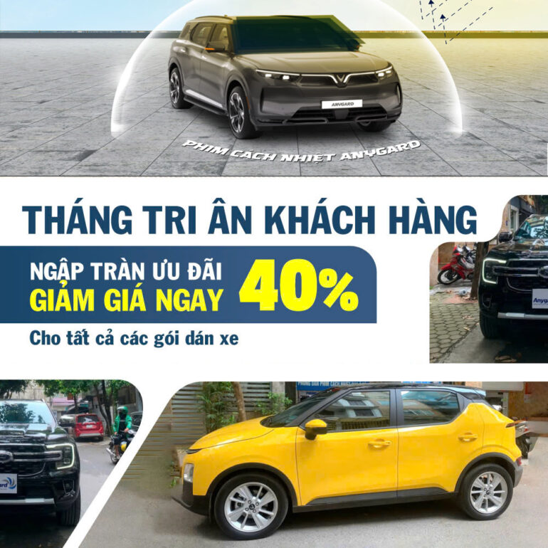 KHUYẾN MÃI 30% PHIM CÁCH NHIỆT Ô TÔ ANYGARD