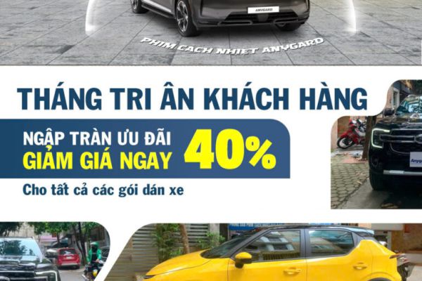 KHUYẾN MÃI 30% PHIM CÁCH NHIỆT Ô TÔ ANYGARD